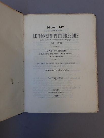 1925. Michel MY. Le Tonkin pittoresque. Souvenirs...