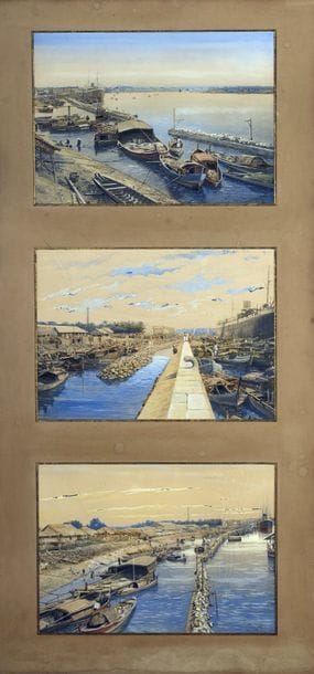 1920. Saïgon. La construction des quais....