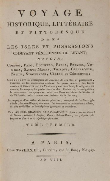 GRASSET SAINT-SAUVEUR (André). Voyage historique,...