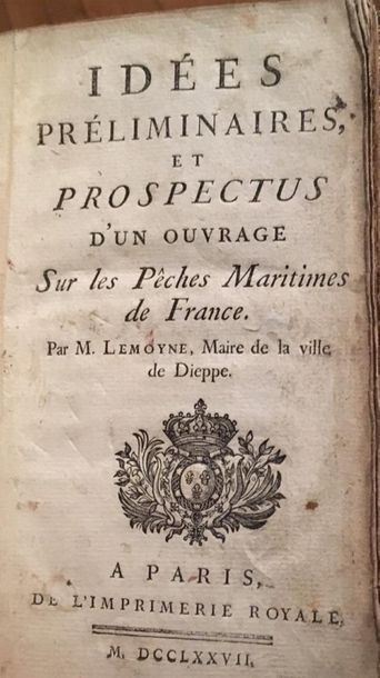 [PÊCHE]. LEMOYNE (Simon). Idées préliminaires,...