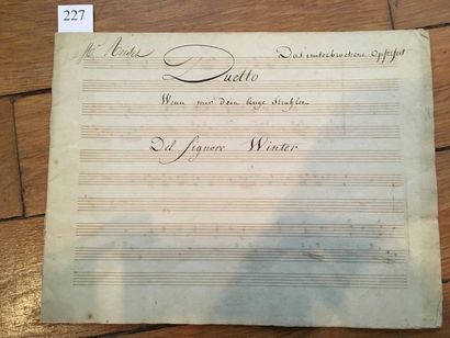 [MUSIQUE / MANUSCRIT - WINTER (Peter von)]....
