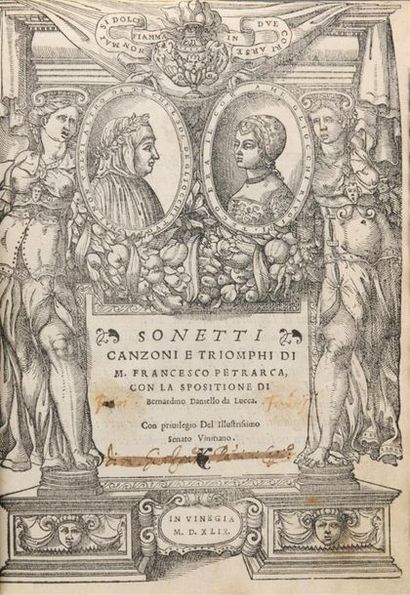 [PETRARQUE]. Sonetti, canzoni e triomphi...
