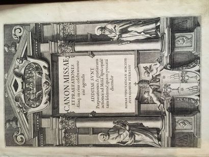 [RELIURE aux ARMES PONTIFICALES]. Canon Missae...