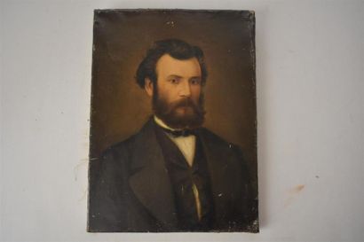 Ecole française vers 1880
Portrait d'homme
Huile...