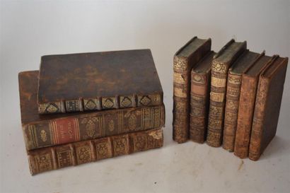 Ensemble de neuf livres des XVII, XVIIIe...