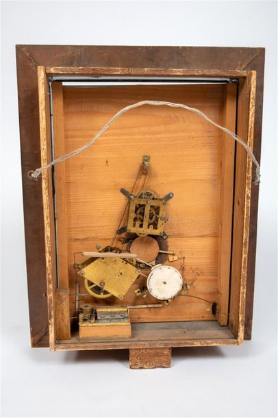 Boîte à musique et tableau animé à horloge,...