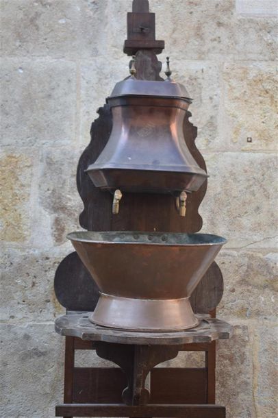 Fontaine et son bassin en cuivre, fin du...