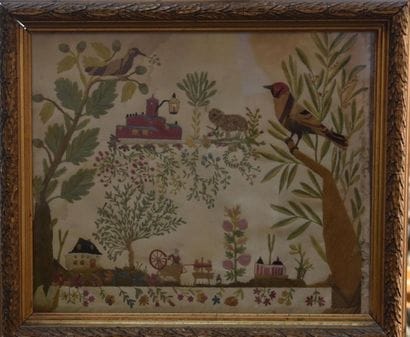 Broderie en chenillé vers 1800
Représentant...