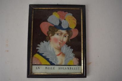 Trois fixés sous verre, début du XIXe siècle
Représentant...