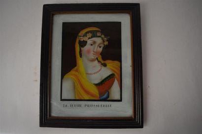 Trois fixés sous verre, début du XIXe siècle
Représentant...