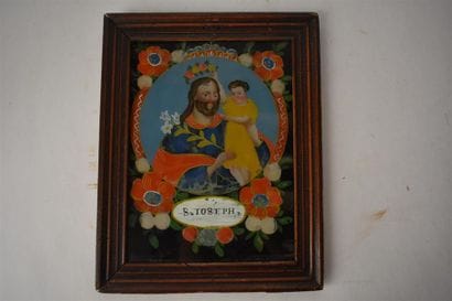 Trois fixés sous verre, XIXe siècle
Représentant...