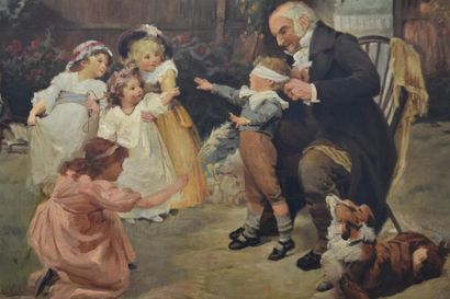 Ecole anglaise vers 1860
Jeux d'enfants
Huile...