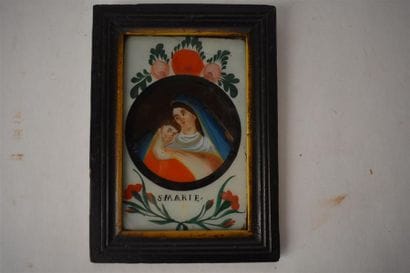 Deux fixés sous verre, début du XIXe siècle,...