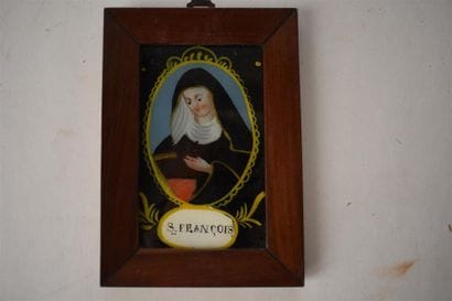 Deux fixés sous verre, début du XIXe siècle,...