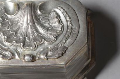 Paire de salières en argent et cristal par...