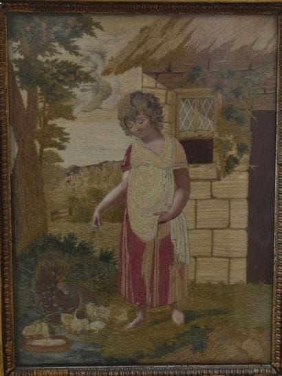 Broderie en chenillé, XIXe siècle
Représentant...