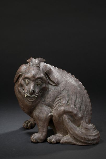 Brown enamelled stoneware chimera
China,...