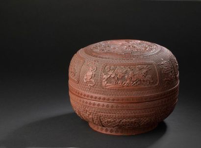 Covered box in red lacquer
China, late eighteenth...