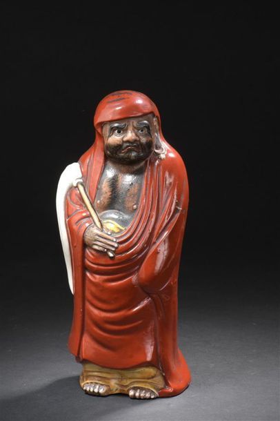 Statuette of Daruma in Bizen sandstone
Japan,...