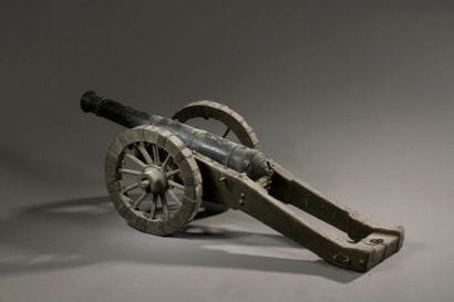 Gun barrel, bronze, with reinforcing beads...