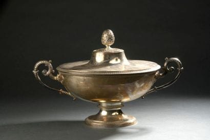Louis-Philippe period silver plated metal...