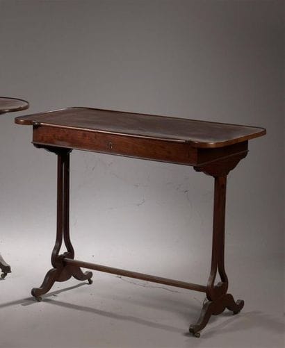 Mahogany kidney table in the Louis XVI style,...