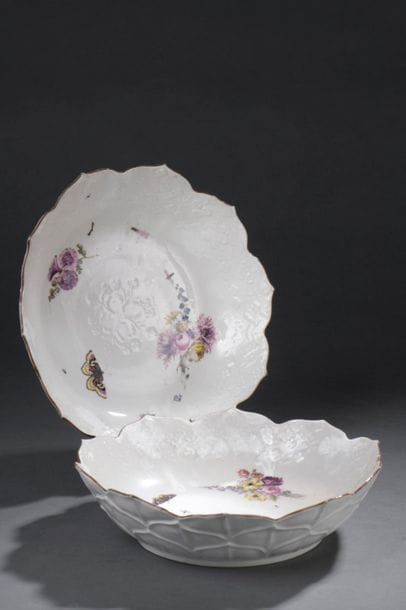 MEISSEN, 18th century, circa 1755
Two large...