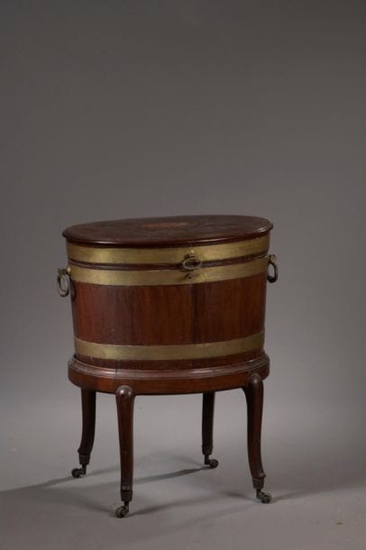 Wine cooler, bottle cooler in mahogany and...
