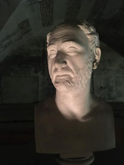 Suite de neuf bustes en plâtre représentant...