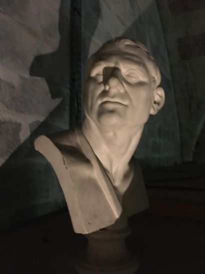 Suite de neuf bustes en plâtre représentant...