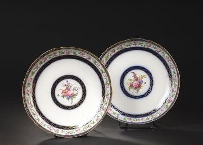 SEVRES, 18th century, 1792
Two round bowls...