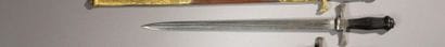 Dagger of venery. Horn mount, grooved. Iron...