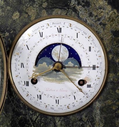 Sea green marble clock from the end of the...
