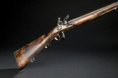 Nice shotgun, flintlock. Damascus barrel,...