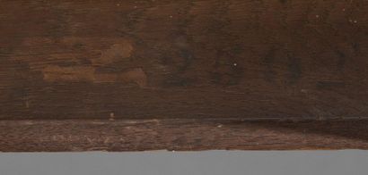 Paire de chaises en chêne en bois mouluré...