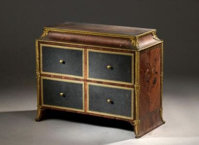 Rosewood veneered and satin-finish cardboard...