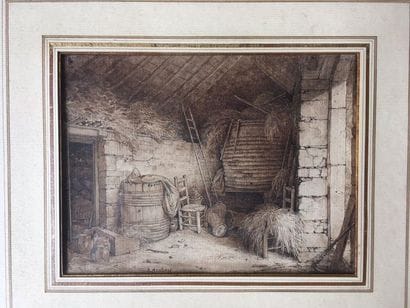 Eugène ISABEY (1803-1886)
The barn
Plume...