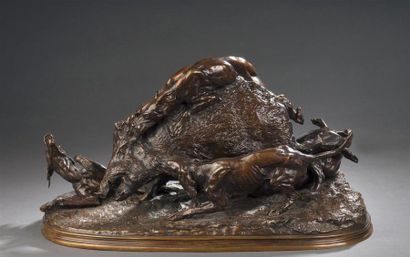 Pierre Jules MÊNE (1810-1879)
Boar attacked...