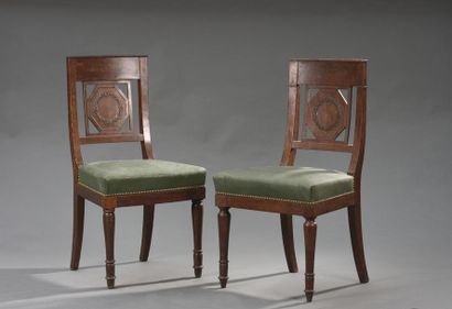 Pair of Empire period mahogany and mahogany...