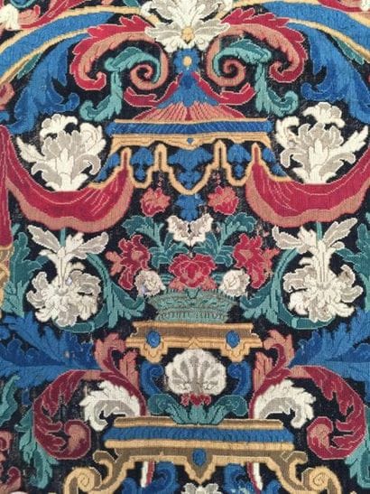 Tapestry hanging in wool stitch, Regency...