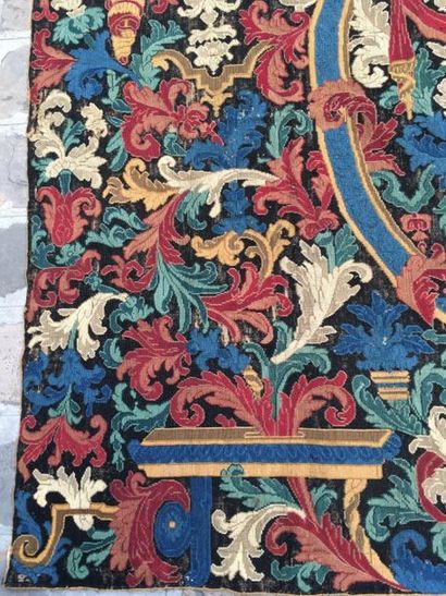 Tapestry hanging in wool stitch, Regency...