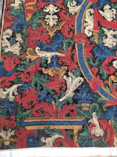 Tapestry hanging in wool stitch, Regency...