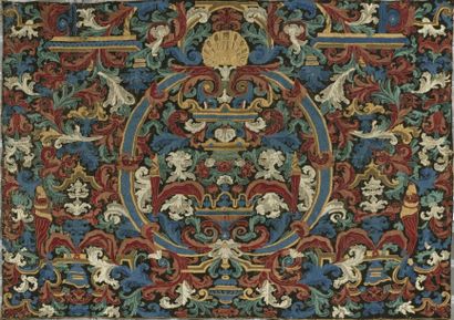 Tapestry hanging in wool stitch, Regency...