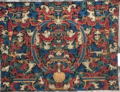 Tapestry hanging in wool stitch, Regency...