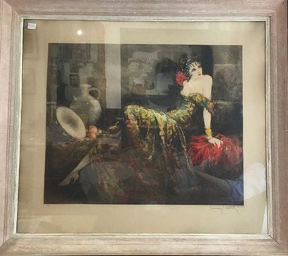 Louis ICART (1888-1950)
Femme aux oranges
Etching.
Signed...