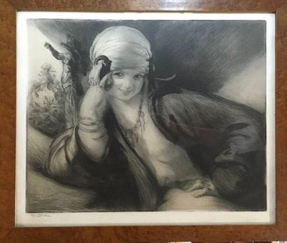 Edgar CHAHINE (1874-1947)
Young bohemian
Etching.
Signed...