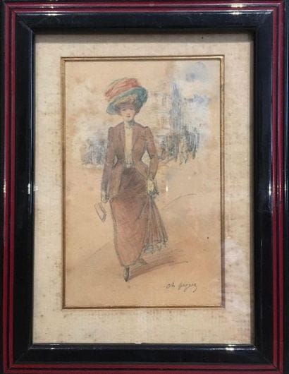 FRENCH school early 20th century
Elegant
Watercolour...