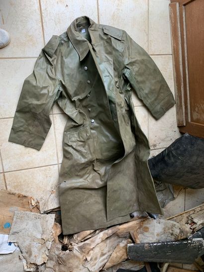 Coat, in green oilcloth. In the state