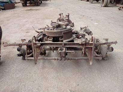 Front axle with two hubs.