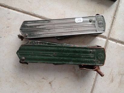 Pair of vehicle indicators.